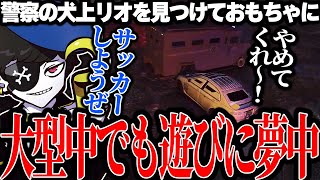 【Mondo切り抜き】大型中に警察の犬上リオを見つけて遊び始めてしまうボスwww【ストグラALLIN】 [upl. by Cleon608]