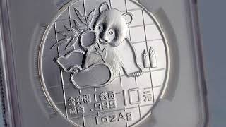 China  Panda  1989  1 Unze Silber  Original Münze  Details [upl. by Coffin4]