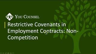 Restrictive Covenants in Employment Contracts  NonCompetition [upl. by Jennings194]