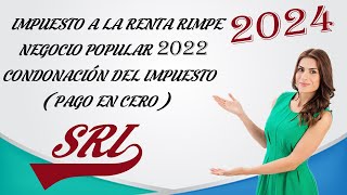 IMPUESTO A LA RENTA PARA PERSONAS NATURALES  DECLARACIÓN EN CERO RIMPE NEGOCIOS POPULARES 2022 [upl. by Jaymee996]