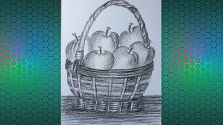 Como dibujar una canasta con manzanas [upl. by Gilles]