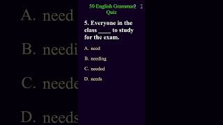 English Grammar Quiz part2 grammarquiz grammartest english [upl. by Clarey]