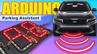 ARDUINO Parking Assistant ultrasonic Sensor HCSR04 and Neopixel Leds [upl. by Haropizt]