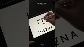 Milena  Procreate Name Logo Design 💫 logodesign procreate namelogochallenge namelogo [upl. by Anjela]