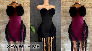 How to CUT AND SEW A CORSET DRESS WITH YOKE Beginner Friendly Tutorial on Corset Sewing [upl. by Pernas]