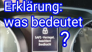 Was ist die SafelockFunktion VW Škoda Seat Audi amp Safe Verriegelung ausschalten [upl. by Harilda749]