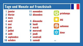 Tage und Monate auf Französisch [upl. by Ellek]