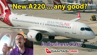 Qantas A220 BUSINESS CLASS  Reviewing the newest jet in the Qantas fleet [upl. by Mufi522]