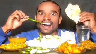 EATING VIDEO l EATING SHOW VEG THALI RICE DAL ARABI PAKODA SALAD MUKBANG [upl. by Latsirc991]