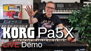 🎥 LIVE Korg Pa5X Demonstration amp Review  LOTS OF PLAYING [upl. by Cuthbert]