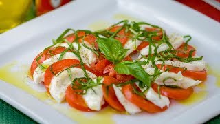 How to Make a Caprese Salad Recipe  Tomato and Mozzarella Salad [upl. by Pearlman]