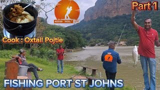 Fishing Port St Johns  Part 1  Cooking Oxtail potjie  Salmon Grunter [upl. by Gierk353]