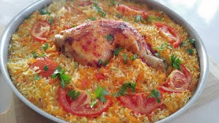 أرز بالدجاج والخضر في الفرن طبق صحي ولذيذ 🍗🍚 [upl. by Nitreb]