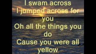 ColdplayYellowLyrics [upl. by Anelra]