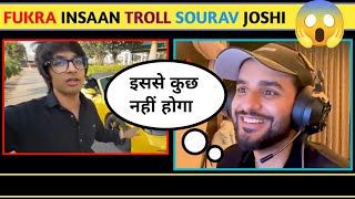 😱 Fukra insaan Disrespect Sourav Joshi Vlogs  Abhishek malhan video Fukra insaan troll Sourav 🤬 [upl. by Nehgem]