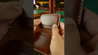 leather leathergoods wallet diy minimalistwallet making handmadeleatherwallet leathercraft [upl. by Clementina]