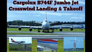 Amazing Crosswind Jumbo Jet Landing amp Takeoff [upl. by Brianna]