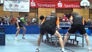 Tischtennis 2Bundesliga TV Hilpoltstein vs TTC Frickenhausen II 2013 47FlemmingChrist vs YoshidaSel 5 [upl. by Durgy923]