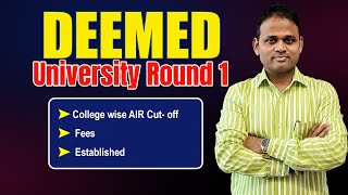 MCC Deemed University MBBS First Round Cut off College wise in 2024 II Deemed University Cut off II [upl. by Boyt125]