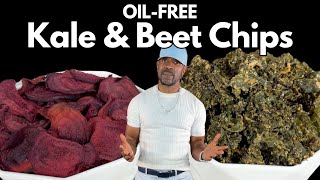 Easy Healthy Vegan OilFree Snacks Kale amp Beet Chips [upl. by Aradnahc]