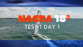 18SQ Nacra Catamaran Brand New Hits the water Running 58 Rig For water tests BrisCat [upl. by Zitvaa]