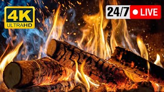 🔥 Cozy Fireplace 4K LIVE 247 Fireplace with Crackling Fire Sounds Crackling Fireplace 4K [upl. by Imnubulo]