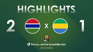 HIGHLIGHTS  Total AFCON Qualifiers 2021  Round 4  Group D Gambia 21 Gabon [upl. by Harraf]