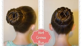 Hot Cross Bun Hairstyle  Dance Hair Ballet Bun [upl. by Norted]