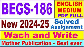 BEGS 186 solved assignment 202425 in English  begs 186 solved assignment 2025  begs186 202425 [upl. by Gladine]