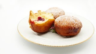 MiniBerliner with raspberry jam jelly donuts German recipe 38 德國甜甜圈 [upl. by Thrasher]