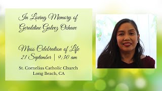 921 930 Funeral Mass for Geraldine Galvez Ochave [upl. by Angelia]