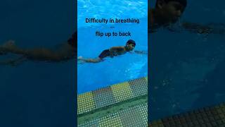 Difficulty in breathing  flip up to back ytshort swimming shorts viralvideo [upl. by Lemrahs736]