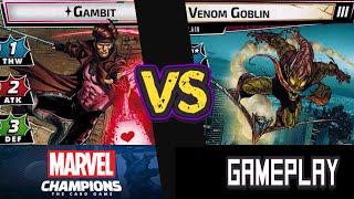 Gambit Vs Venom Goblin Expert Marvel Champions Playthrough [upl. by Oicul607]