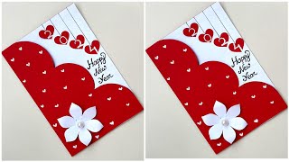 DIY Happy New Year Greeting CardHappy New year 2024Handmade Happy New year Card making ideas [upl. by Jeth]