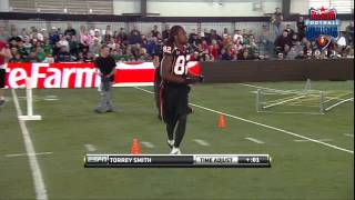 Former Maryland WR Torrey Smith competing in 2011 AllStar Football Challenge [upl. by Ecirtam]