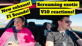 F1 EXHAUST BMW V10 M6 REACTIONS [upl. by Brianne20]