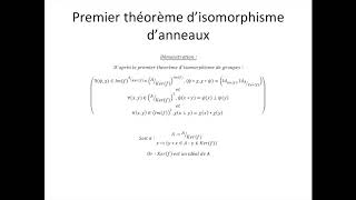 Structures algébriques partie 57  Premier théorème disomorphisme danneaux [upl. by Assiroc411]