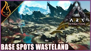 ARK Survival Evolved Extinction DLC Amazing Base Locations Wasteland Edition [upl. by Jorgan13]