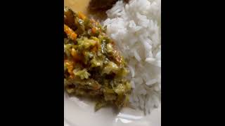 Callaloo fried bitter melon Dhal with rice [upl. by Columbine]