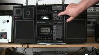 PANASONIC RXC3002 3Piece Boombox shown before cleaning Automatic level control for sound on [upl. by Oberstone]