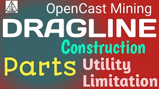 Mining OpenCast HEMM DRAGLINE biggest Dragline ConstructionPartsUtilityLimitations [upl. by Asek]