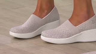 Martha Stewart x Skechers PierLite Vegan Sparkle Slip OnsReflections on QVC [upl. by Gradey]