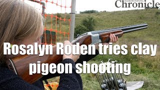 Rosalyn Roden has a go at clay pigeon shooting with Chadderton Rifle and Pistol Club [upl. by Atte]