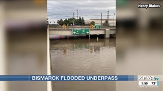 Bismarck flooding after heavy rains Tuesday and Wednesday [upl. by Soloma]