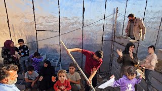 Rural life in Iran  Pern family is building a new barn next to the stable🛖 [upl. by Allyn223]