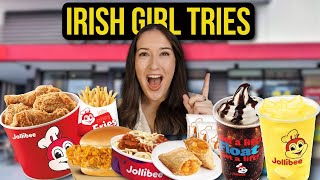 IRISH GIRL Trying Jollibee for the First Time in the Philippines 🍗🇵🇭 [upl. by Dosia]