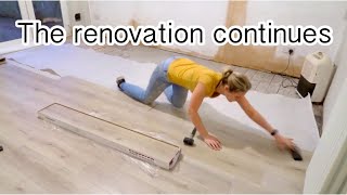 DECORATING  FITTING LAMINATE FLOOR IN 2ND LOUNGE  LIVING ROOM  UK RENOVATION VLOG [upl. by Joacimah]