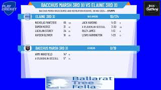 Bacchus Marsh 3rd XI v Elaine 3rd XI [upl. by Brandes]