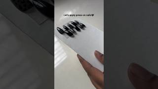 Let’s apply my presson nails✨🖤  Nail art idea💡  pressonnails trendingshorts  Vaishnavi Dorai [upl. by Pincas]