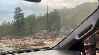 Flat Creek Rd Fairview NC Helene Damage Aftermath [upl. by Etnomaj]